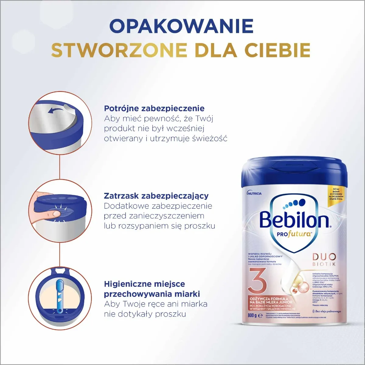 Bebilon Profutura Duo Biotik 3, mleko modyfikowane, po 1 roku, 800 g 