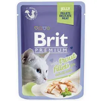 Brit Premium Cat Pouch Karma z pstrągiem w galarecie dla dorosłych kotów, 85 g