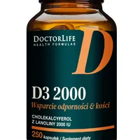 Doctor Life Witamina D3 2000 w oliwie z oliwek, 250 kapsułek