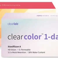 ClearLab ClearColor 1-Day kolorowe soczewki kontaktowe jasnoniebieskie, -1,00, 10 szt.