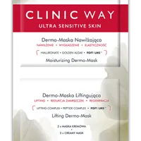 Dr Irena Eris Clinic Way, dermo-maska nawilżająca + dermo-maska liftingująca, 2 saszetki po 6 ml