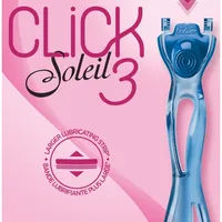 BiC Soleil Click 3 3-ostrzowa maszynka do golenia dla kobiet z wymiennymi wkładami, 1 maszynka + 4 wkłady