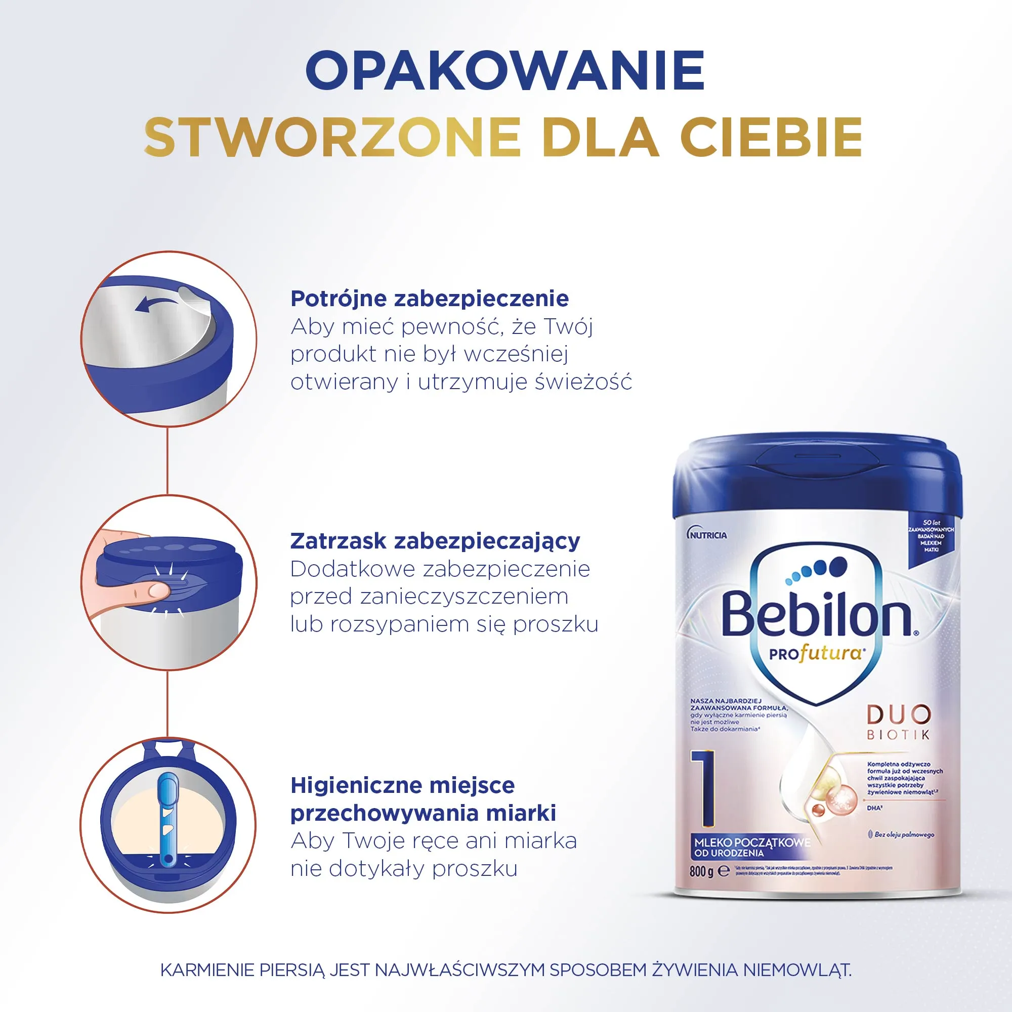 Bebilon Profutura Duobiotik 1, mleko początkowe, od urodzenia, 800 g 