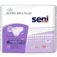 Seni Super Plus, pieluchomajtki zapinane na rzepy, medium 75-110 cm, 10 sztuk