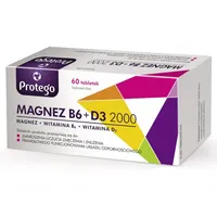 Protego Magnez B6 + D3 2000, suplement diety, 60 tabletek