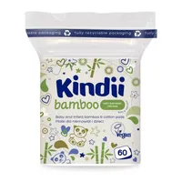 Kindii Cleanic Bamboo, bawełniane płatki dla niemowląt i dzieci, 60 sztuk