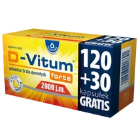 D-Vitum forte 2000 j.m., suplement diety, 150 kapsułek