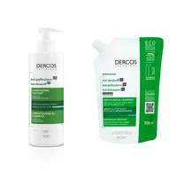 Vichy Dercos szampon przeciwłupieżowy do włosów przetłuszczających się, 390 ml + szampon przeciwłupieżowy do włosów przetłuszczających się (refill), 500 ml