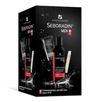 Seboradin Men zestaw przeciw wypadaniu włosów 2+1: szampon + ampułki + krem do twarzy, 200 ml + 14 x 5,5 ml + 50 ml