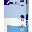 Ambulex Nitryl, rękawice zabiegowe bezpudrowe, niejałowe, rozmiar L, niebieskie, 100 sztuk