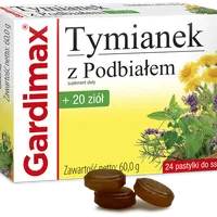 Gardimax Tymianek z Podbiałem + 20 ziół, suplement diety, 24 pastylki do ssania