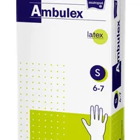 Ambulex Lateks, rękawice zabiegowe, lekko pudrowane, niejałowe, rozmiar S, 100 sztuk