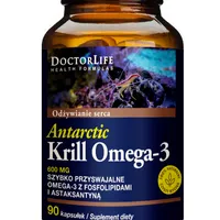 Doctor Life Olej z Kryla Omega-3, 600 mg, suplement diety, 90 kapsułek