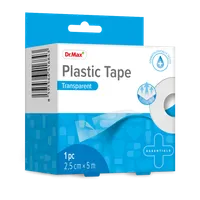Plastic Tape Transparent Dr.Max, plaster z tworzywa sztucznego w rolce 2,5 cm x 5 m, 1 sztuka
