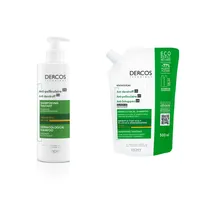 Vichy Dercos szampon przeciwłupieżowy do włosów suchych, 390 ml + Vichy Dercos szampon przeciwłupieżowy do suchych włosów (refill), 500 ml