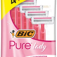 BiC Pure Lady Jednoczęściowe maszynki do golenia dla kobiet, 6 szt.