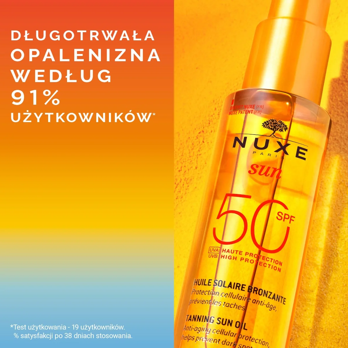 Nuxe Sun olejek do opalania twarzy i ciała SPF50, 150 ml