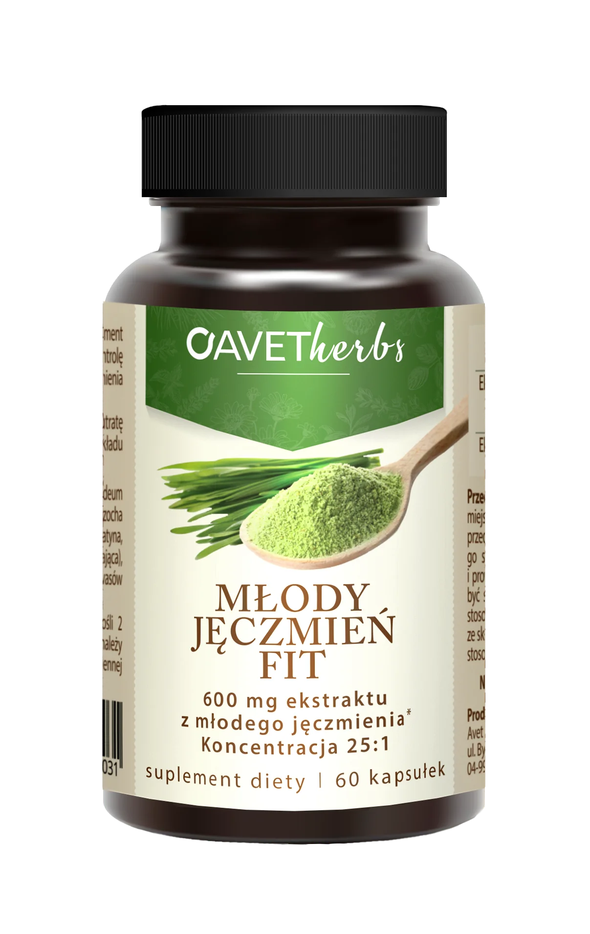 Avet Herbs Młody Jęczmień Fit, 60 kapsułek