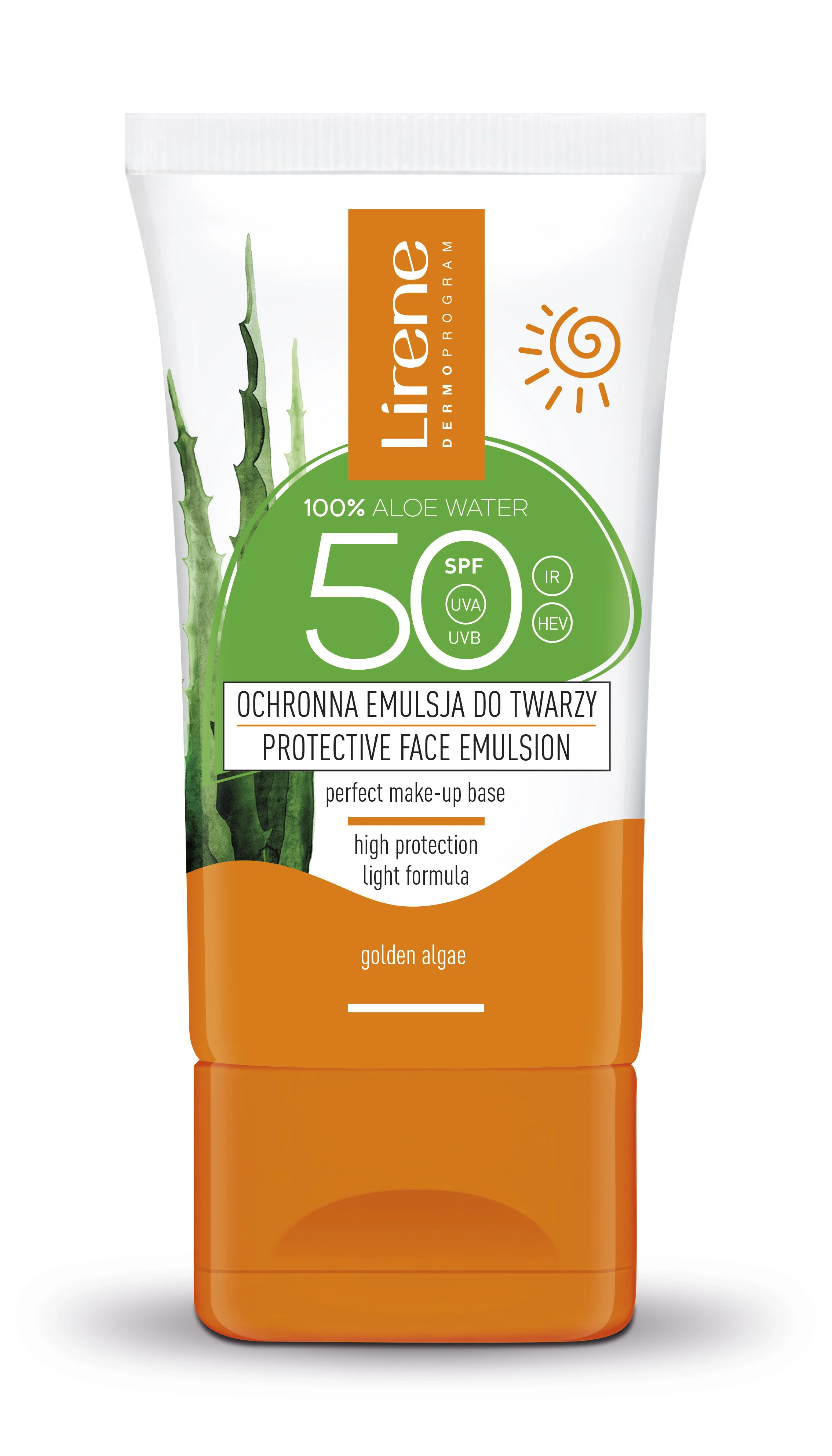 Lirene Sun ochronna emulsja do twarzy  z aloesem SPF 50, 50 ml 