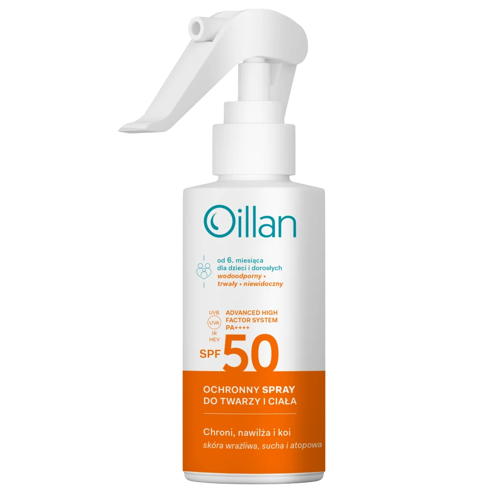 Oillan Sun, Ochronny spray do twarzy i ciała, 125 ml