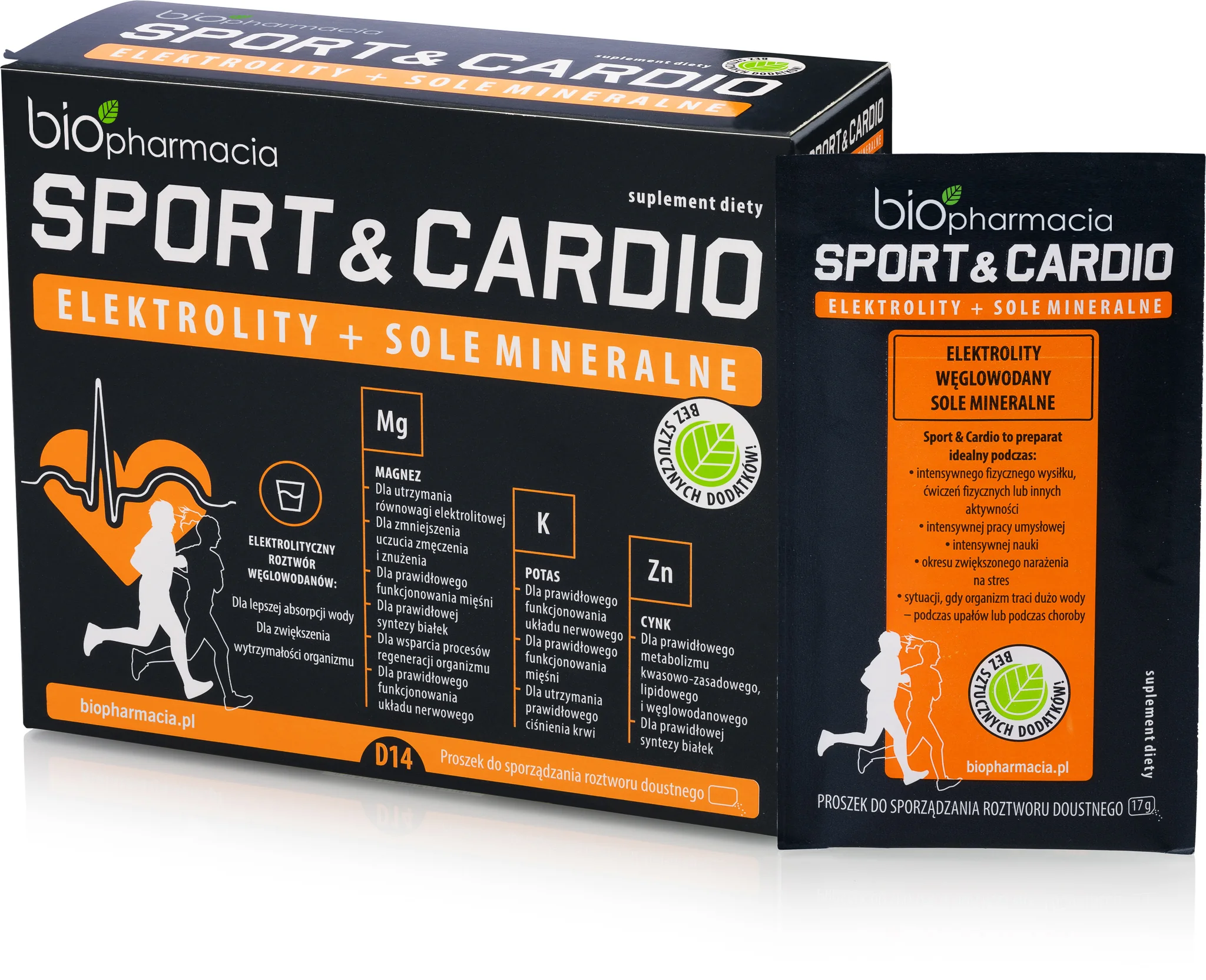 Biofarmacja Sport & Cardio elektrolity i sole mineralne, 14 saszetek