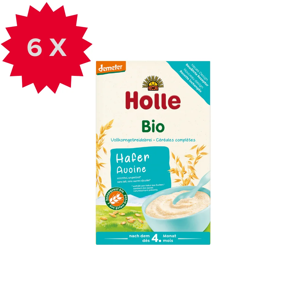 Holle BIO Demeter kaszka owsiana pełnoziarnista, 6 x 250 g