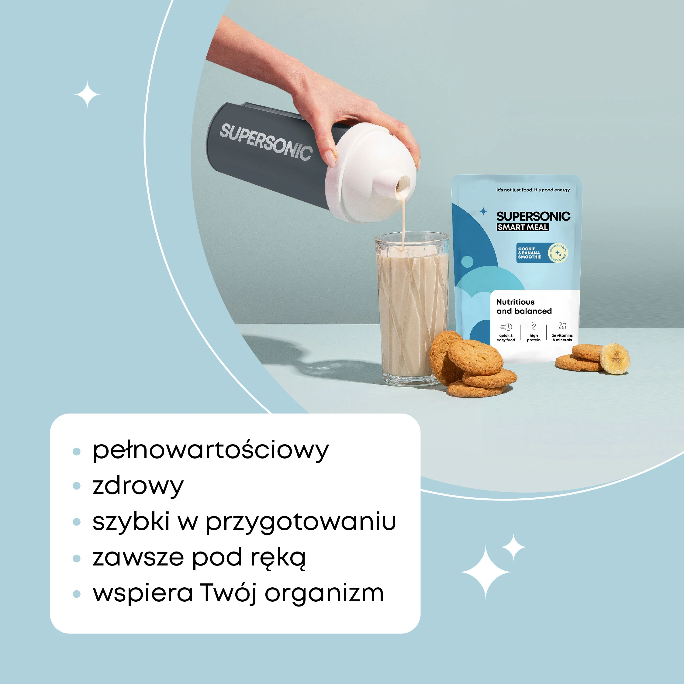 Supersonic Smart Meal pełnowartościowy posiłek o smaku kremowej czekolady z toffee, 1 porcja, 100 g 