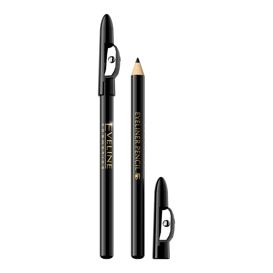 Eveline Cosmetics Eyeliner Pencil kredka do oczu krótka czarna, 1 szt.