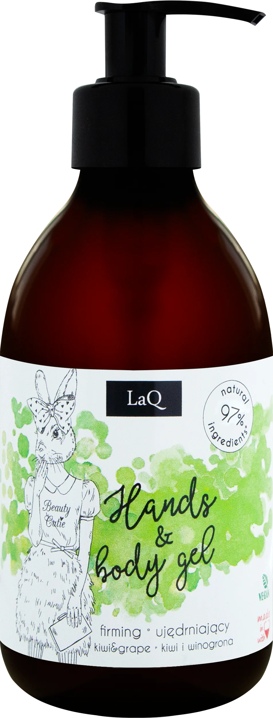 LaQ Króliczka żel pod prysznic Kiwi i winogrona, 300 ml