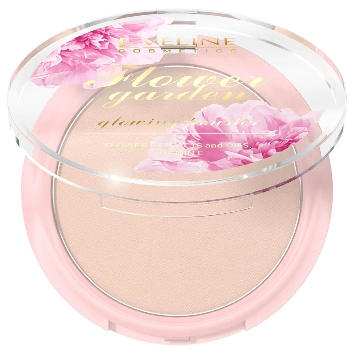 Eveline Cosmetics Flower Garden Prasowany puder rozświetlający, 8 g