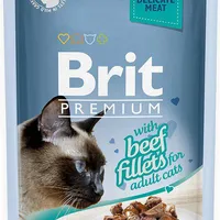 Brit Cat Pouch fillets with beef karma mokra dla kotów, 85 g