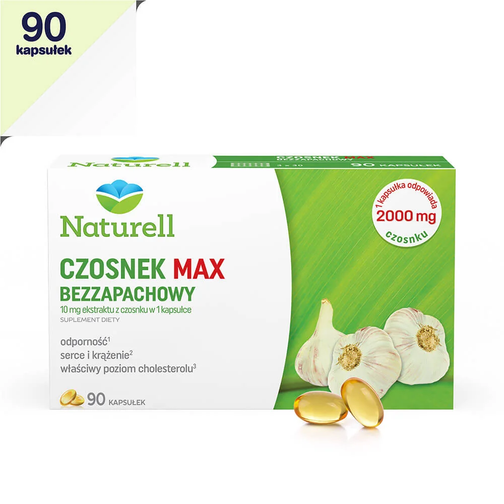 Naturell Czosnek max bezzapachowy, suplement diety, 90 kapsulek