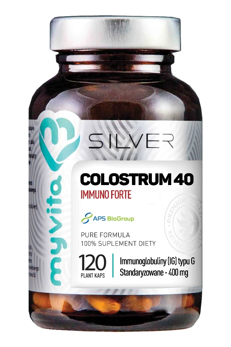 Myvita silver, colostrum immuno forte, suplement diety, 120 kapsułek