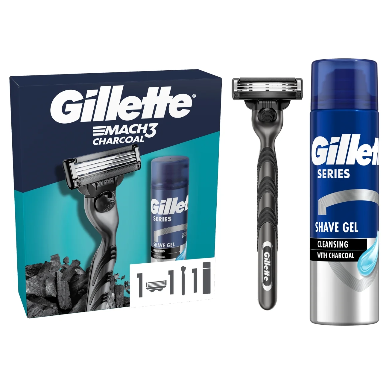 Gillette zestaw podarunkowy maszynka do golenia Mach3 + żel Series 200 ml 