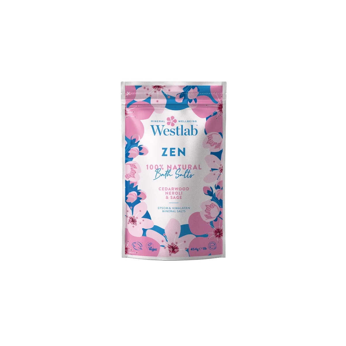 Westlab Zen wyciszająca sól do kąpieli Olejek Cedrowy & Neroli & Szałwia, 454 g