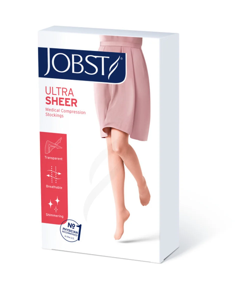 Jobst UltraSheer, pończochy CCL1, neutralne, rozmiar V, zamknięte palce, 1 para. Data ważności 31.12.2024