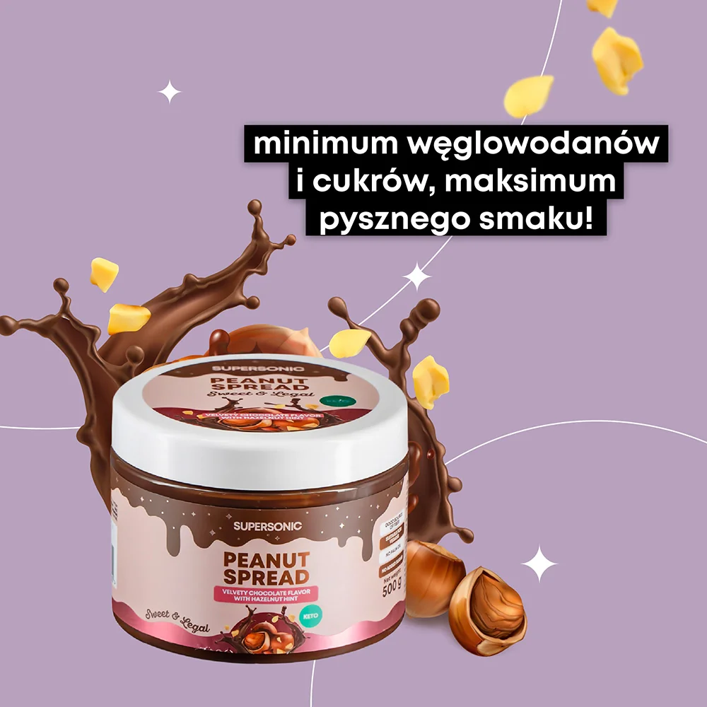 Supersonic krem orzechowy o smaku czekolady z nutą orzechową (low-carb), 250 g 