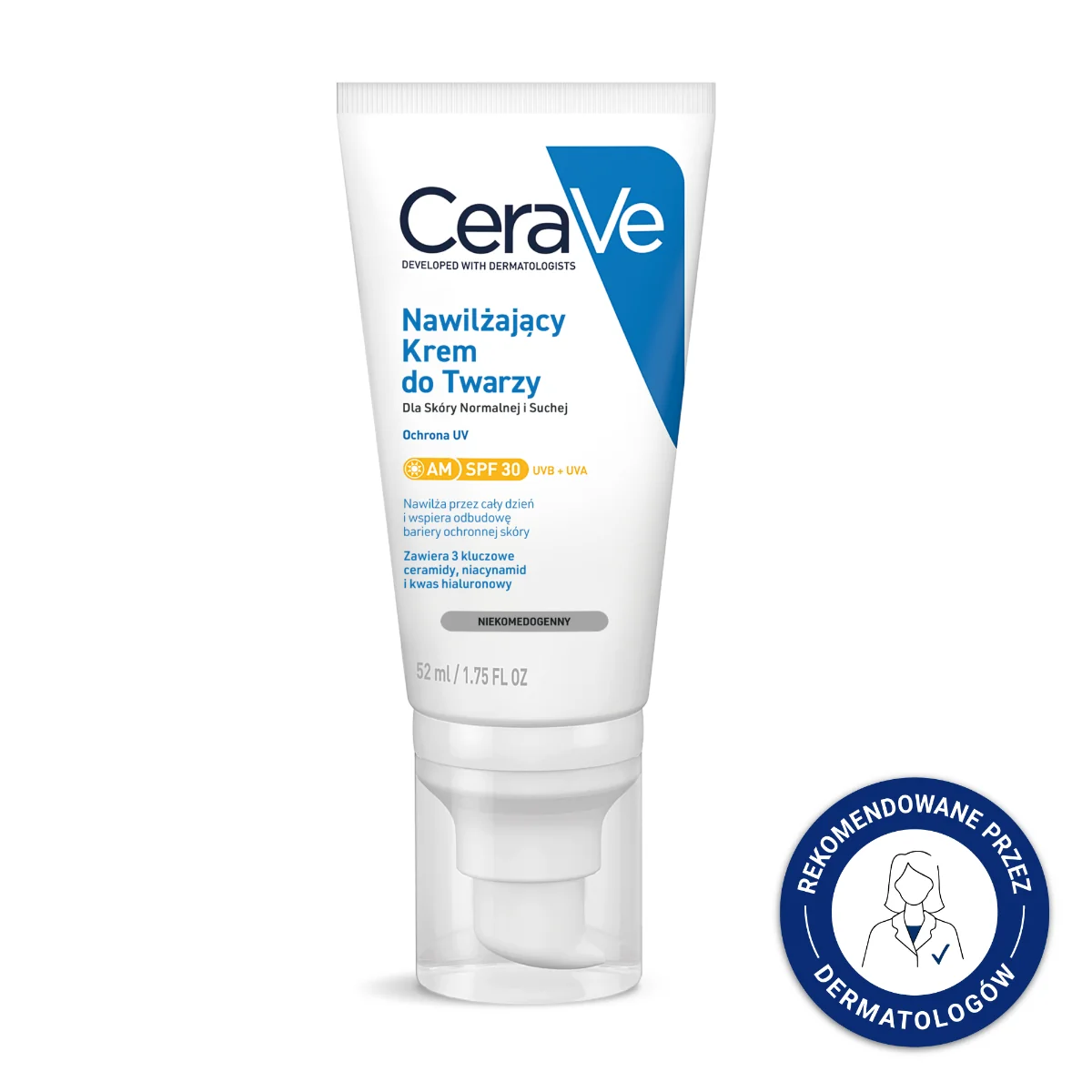 CeraVe, nawilżający krem do twarzy SPF30, 52 ml