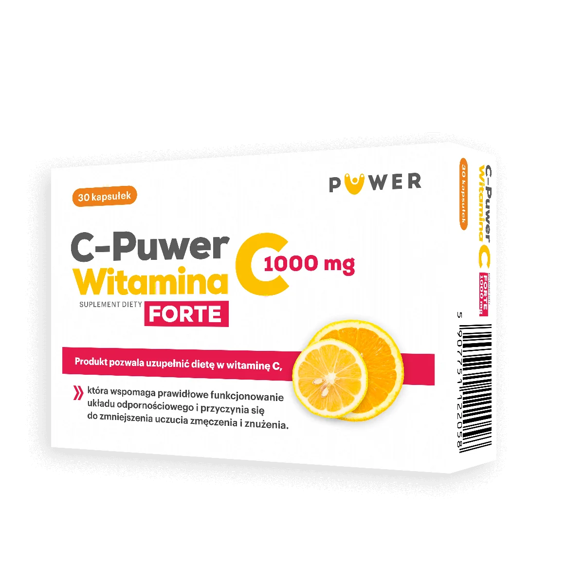 C-puwer Witamina C Forte 1000mg, suplement diety, 30 kapsułek