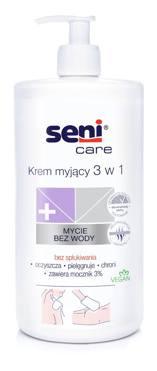 Seni Care, krem myjący 3w1 z mocznikiem 3 %, 1000 ml