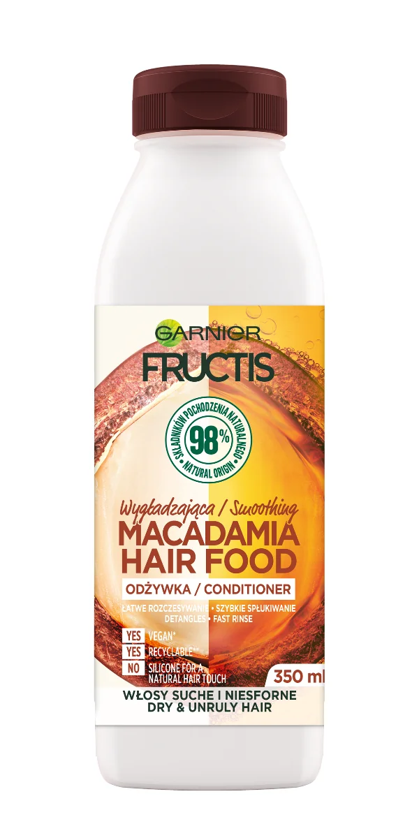 Garnier Fructis Macadamia Hair Food wygładzająca odżywka do włosów, 350 ml