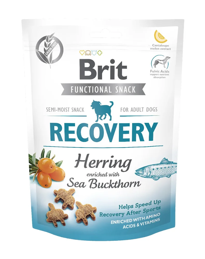 Brit Care Functional Snack Recovery Przysmaki ze śledziem i rokitnikiem dla psów, 150 g Data ważności 11.07.2024