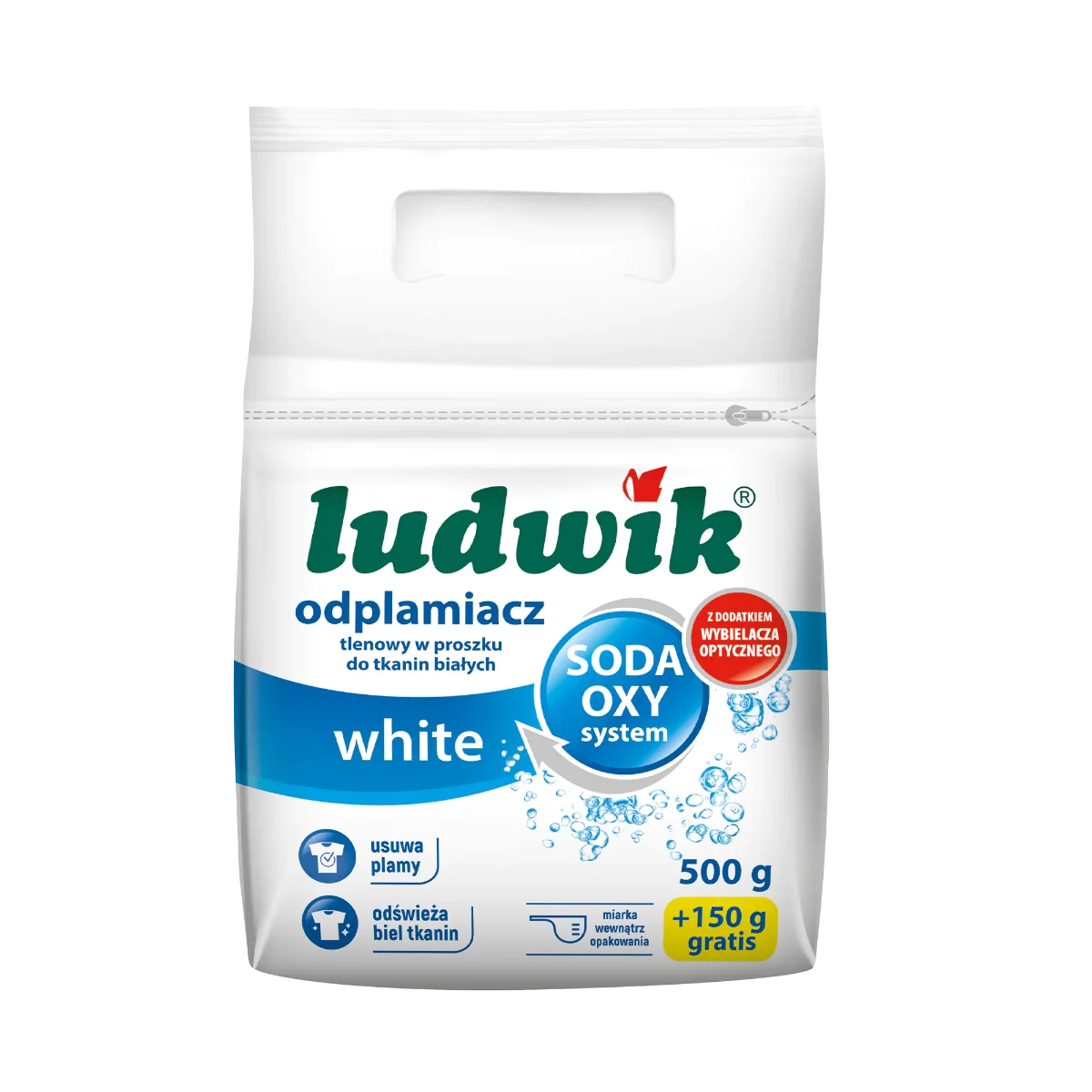 Ludwik White Odplamiacz tlenowy do tkanin białych, 500 g