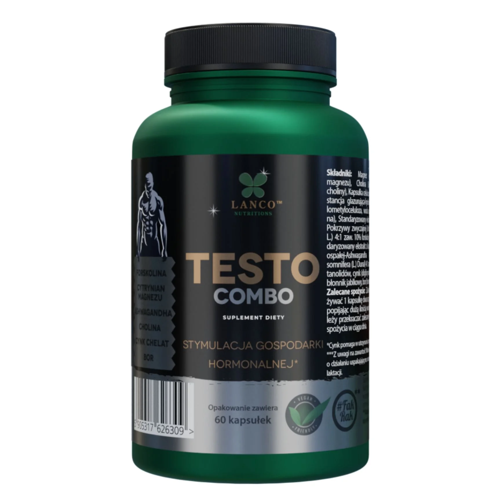 Lanco Nutrition Testo Combo Wzrost poziomu testosteronu 60 kapsułek