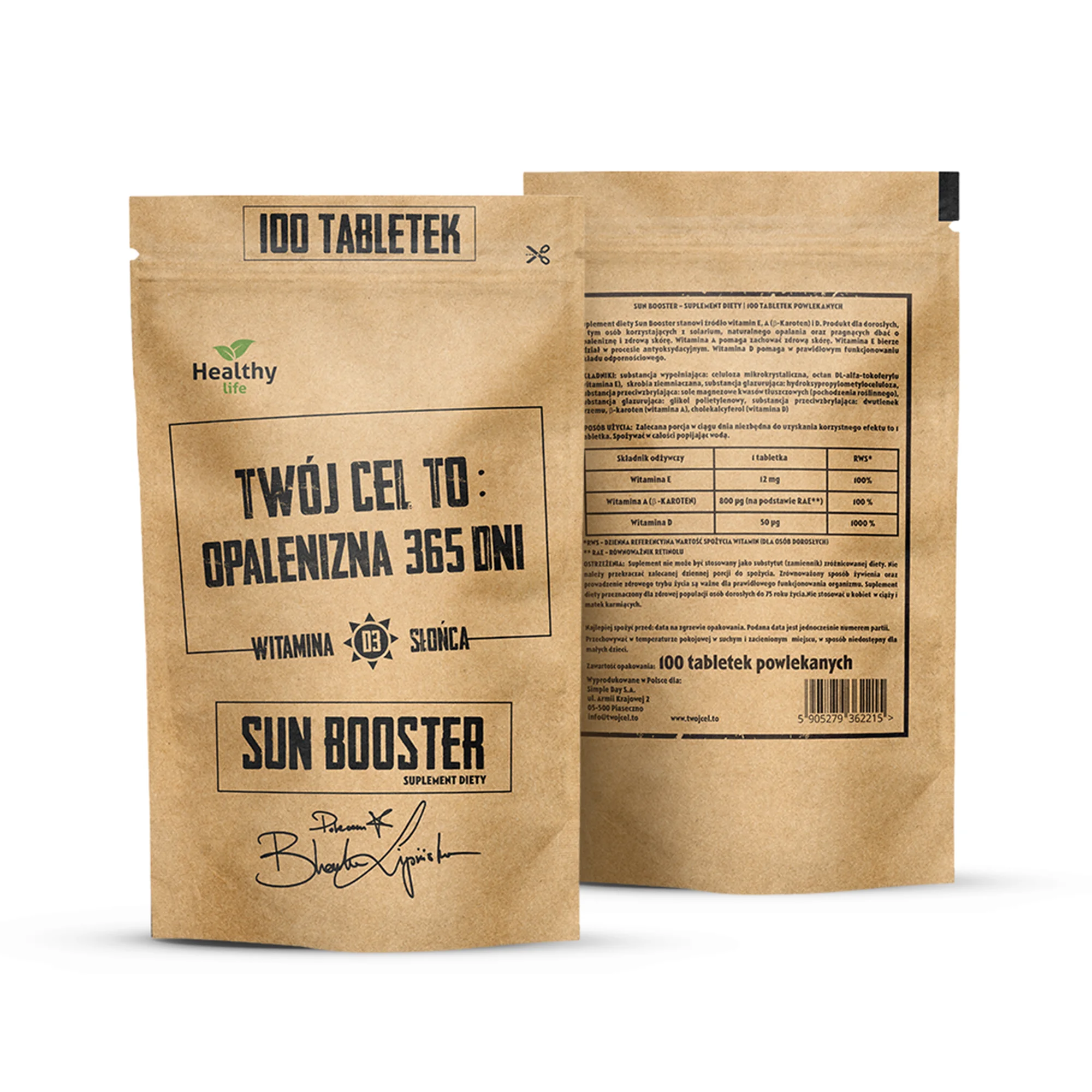 Twój cel to: Opalenizna 365 dni - Sun Booster 100 tabletek