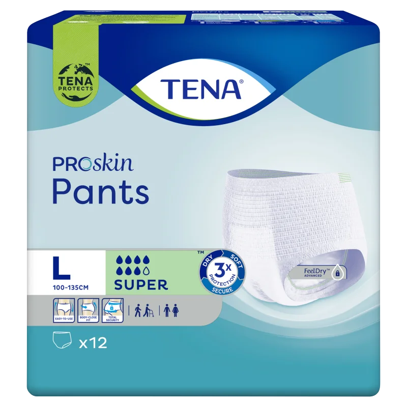 Tena Pants Proskin Super, majtki chłonne, rozmiar L, 100-135 cm, 12 sztuk