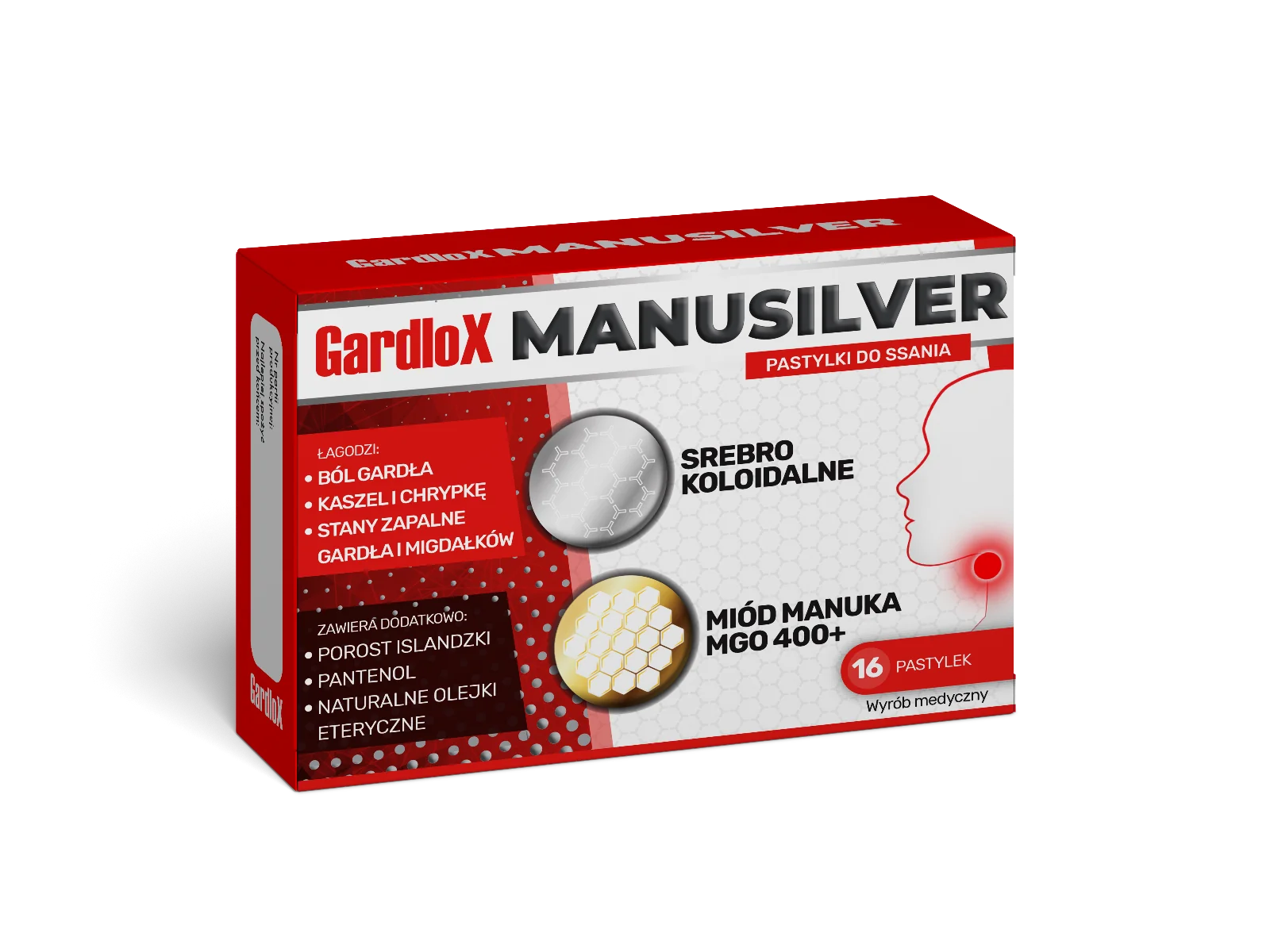 Gardlox Manusilveer, pastylki do ssania, 16 sztuk