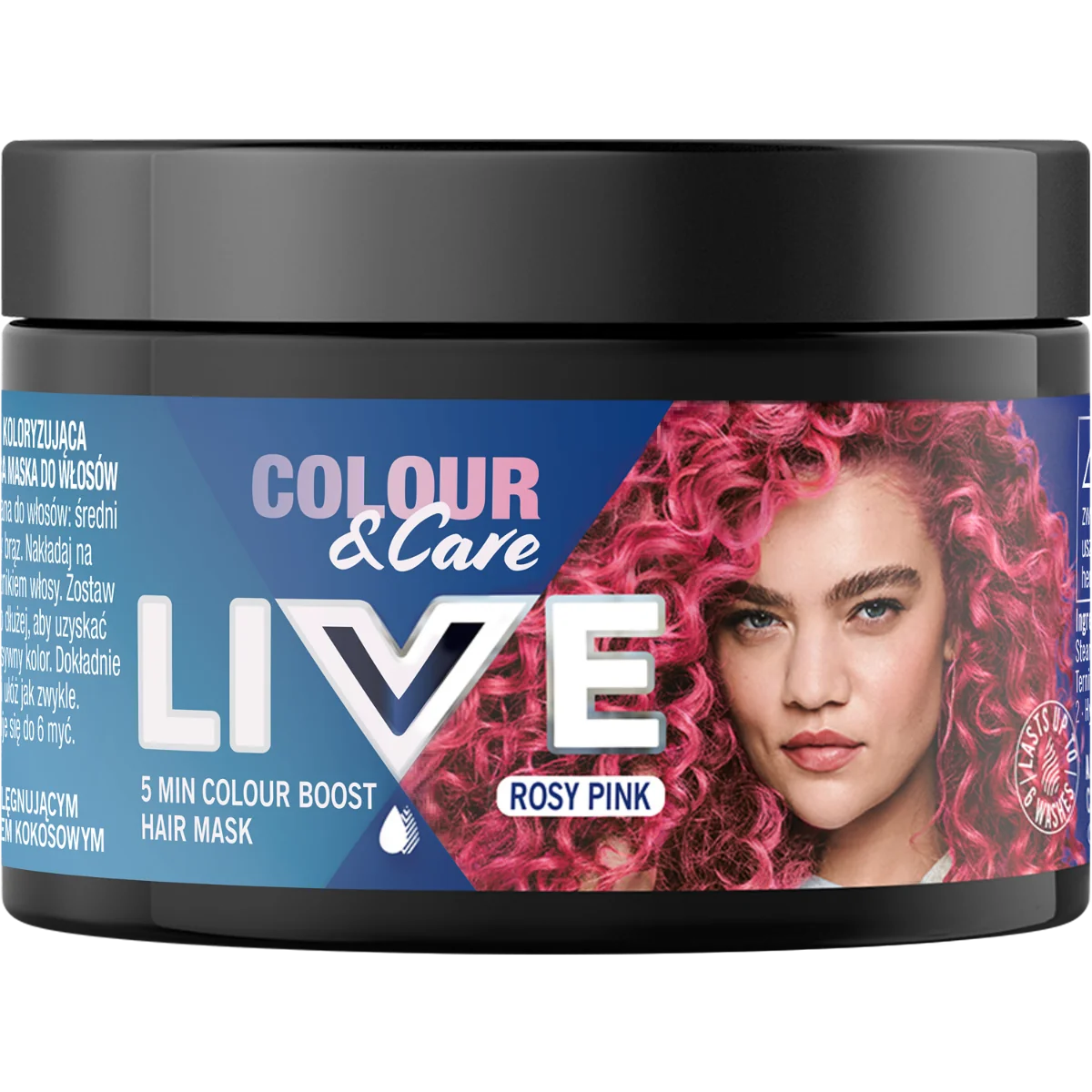 Schwarzkopf Live Colour&Care 5 minutowa koloryzująca i pielęgnująca maska do włosów Rosy Pink, 150ml 