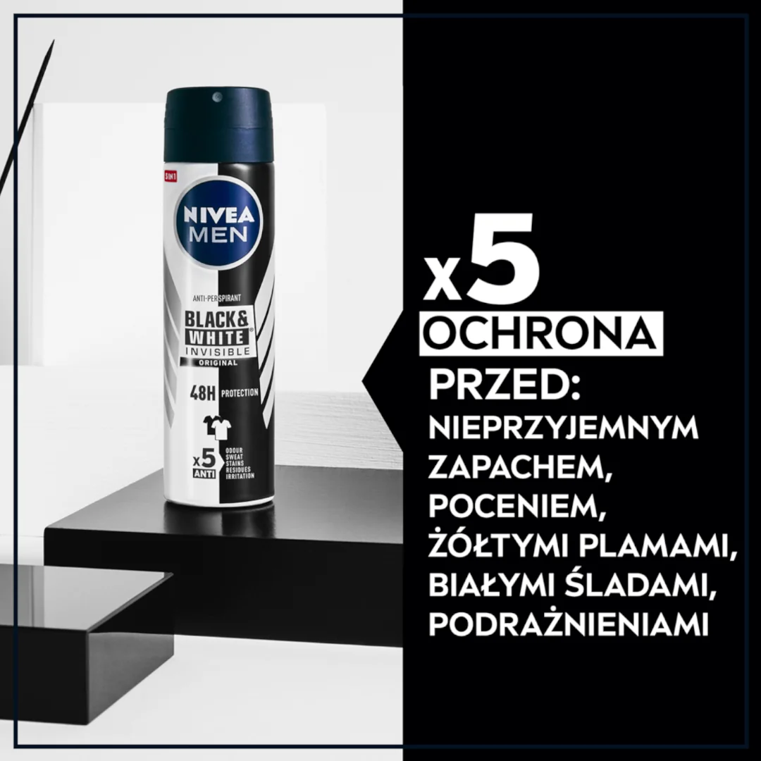 Nivea Black & White Power antyperspirant w sprayu, 150 ml