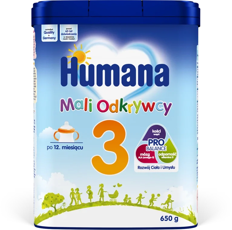 Humana 3 Mali Odkrywcy, mleko w proszku modyfikowane po 12 miesiącu, 650 g